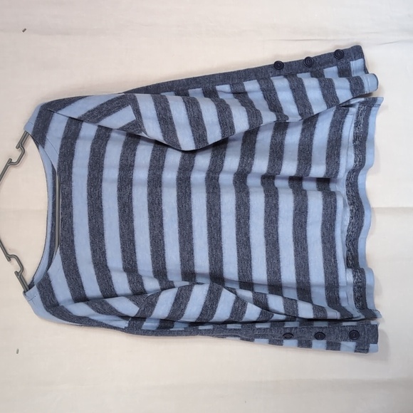 St John's Bay Active Blue Striped Fleece Pullover Sweatshirt Size Extra Large - Picture 1 of 4